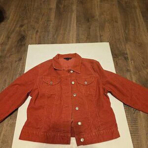 Lands End Coral/Rust Corduroy Jacket - Size Medium (NWOT)